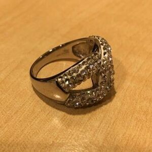Silver Ring with stones, size 10